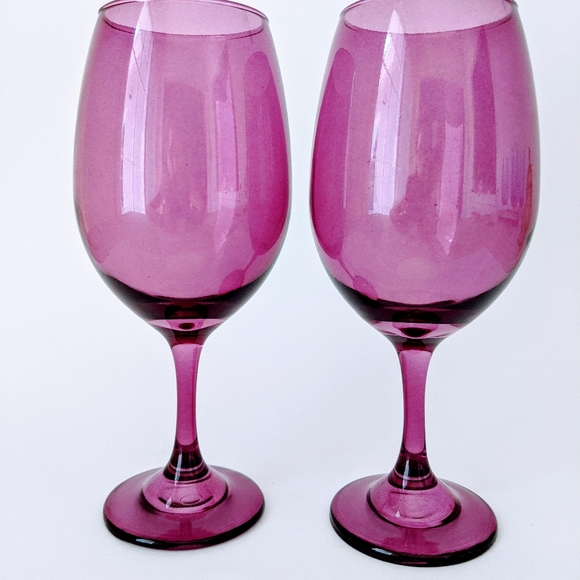 Vintage set of 2 purple glasses - Picture 2 of 2